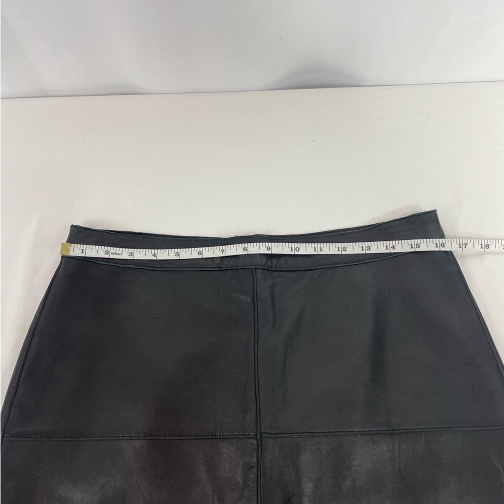 Isaac Mizrahi for Target Genuine Leather Skirt 10 Black Pencil Knee Length - Picture 8 of 10